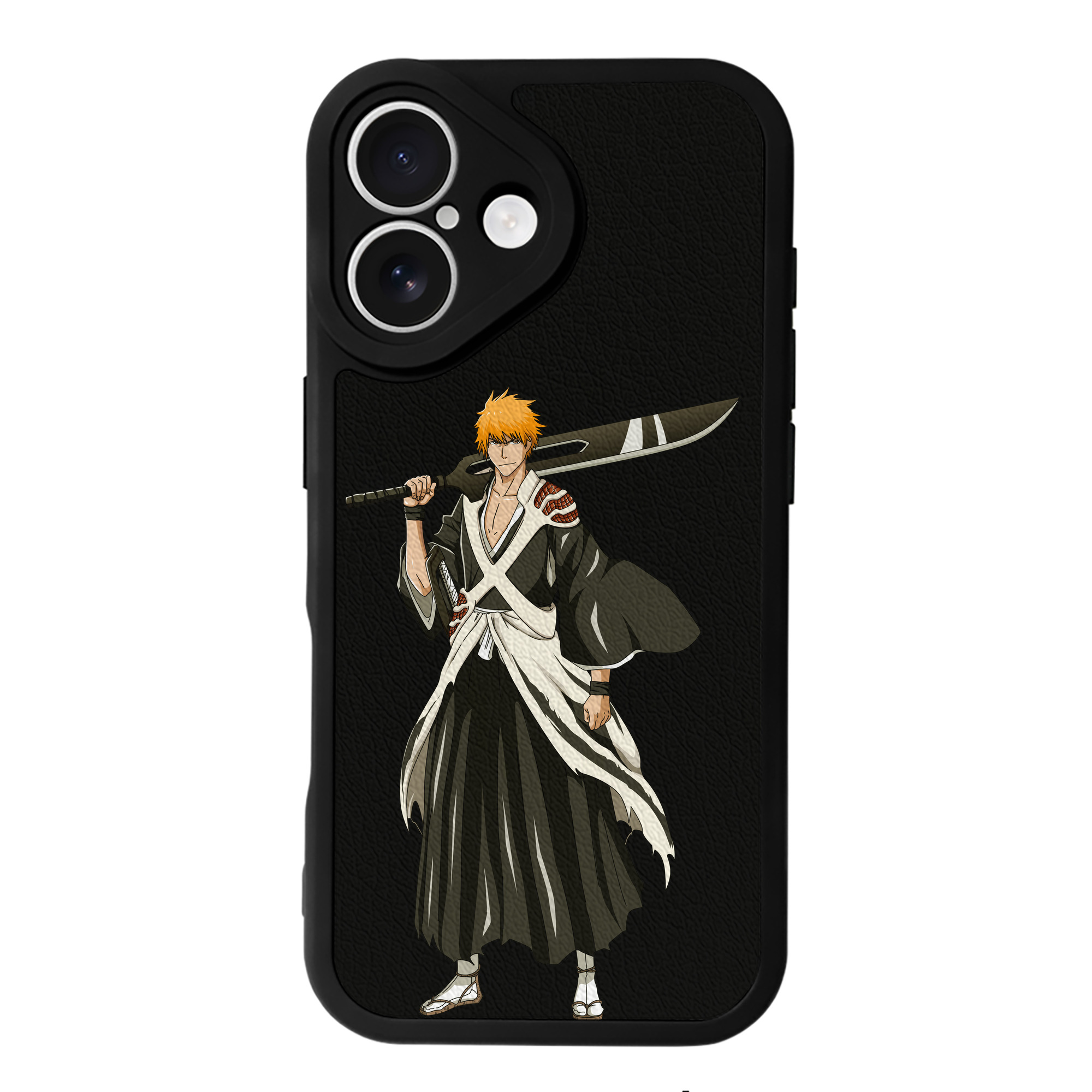 ブリーチ 黒崎一護（くろさき いちご）BLEACH Kurosaki Ichigo 【iPhone 16シリーズ対応】シリコンスマホケース（レザー調） 材質：シリコン
